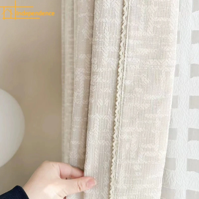 

Жаккардовые шторы с кружевными вставками для гостиной, спальни, перегородки, дверной занавески, на заказ, готовые, для французских окон