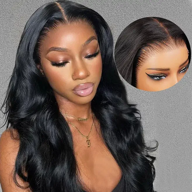 

13x4 Body Wave Lace Front Wigs Human Hair Pre Plucked with Baby Hair 200% Density 13x4 HD Transparent Lace Front Wigs for Black