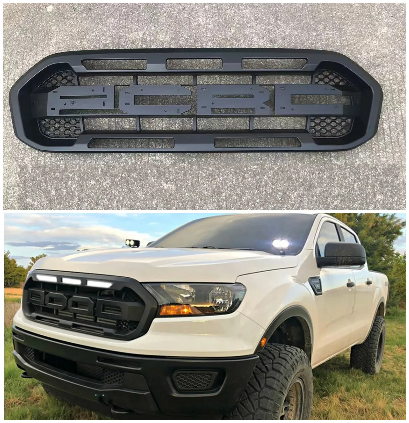 For Ranger Raptor Grill For Ranger Limited MK2 T8 XL XLT Radiator Grille 2018 2019 2020 Front Bumper Racing Grills Mesh Cover