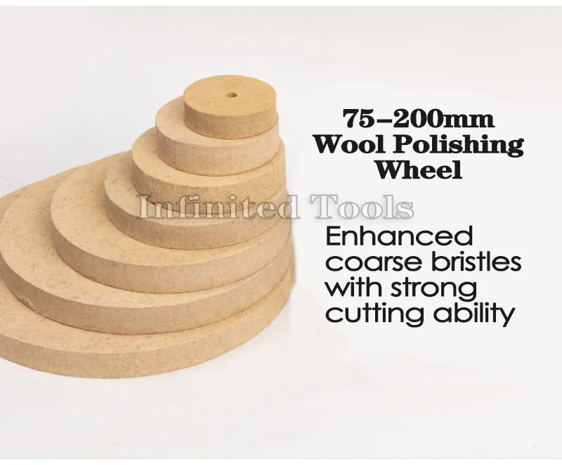 1PCS 75-200mm Coarse Wool Polishing Wheel Buffing Pads Angle Grinder Wheel Felt Polishing Disc For Metal Marble Ceramics