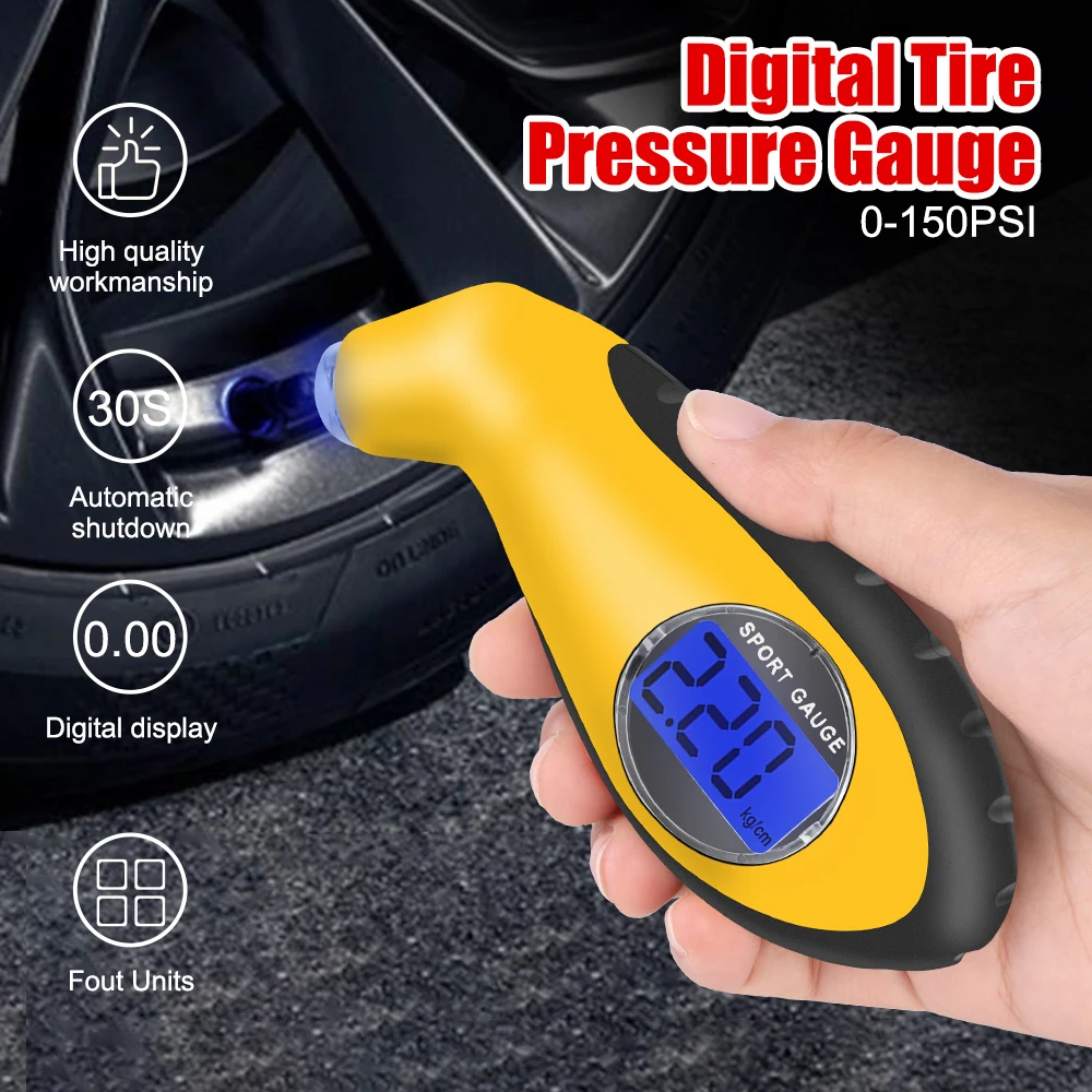 Test For Auto Car Motorcycle Tyre Pressure Gauge Meter Car Tire Manometer Barometers Tester Diagnostic Tools Electronic Digital