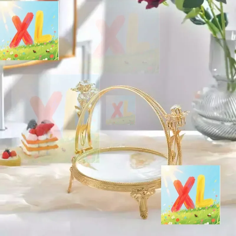 

European high-end fruit plate creative modern light luxury metal fruit plate hotel KTV living room household snacks snack basket
