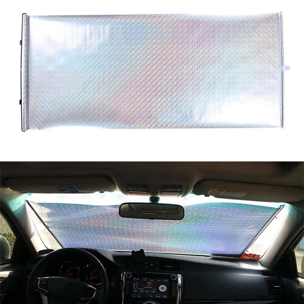 Rolo Universal Car Sunshade Janela Filme Reflexivo Dobrável Sun Sombra Escritório Sun Sombra Casa Cortina De Vidro Anti-UV Sun Sombra