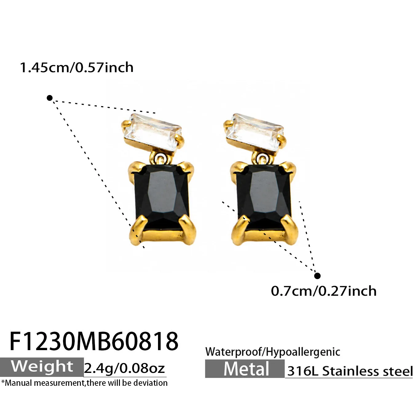 Glänzende farbige Glasohrringe, Doppelstein-Tropfenohrringe, Edelstahl-Hängeohrringe, 18K vergoldete Anhängerohrringe für Frauen – Detail 8