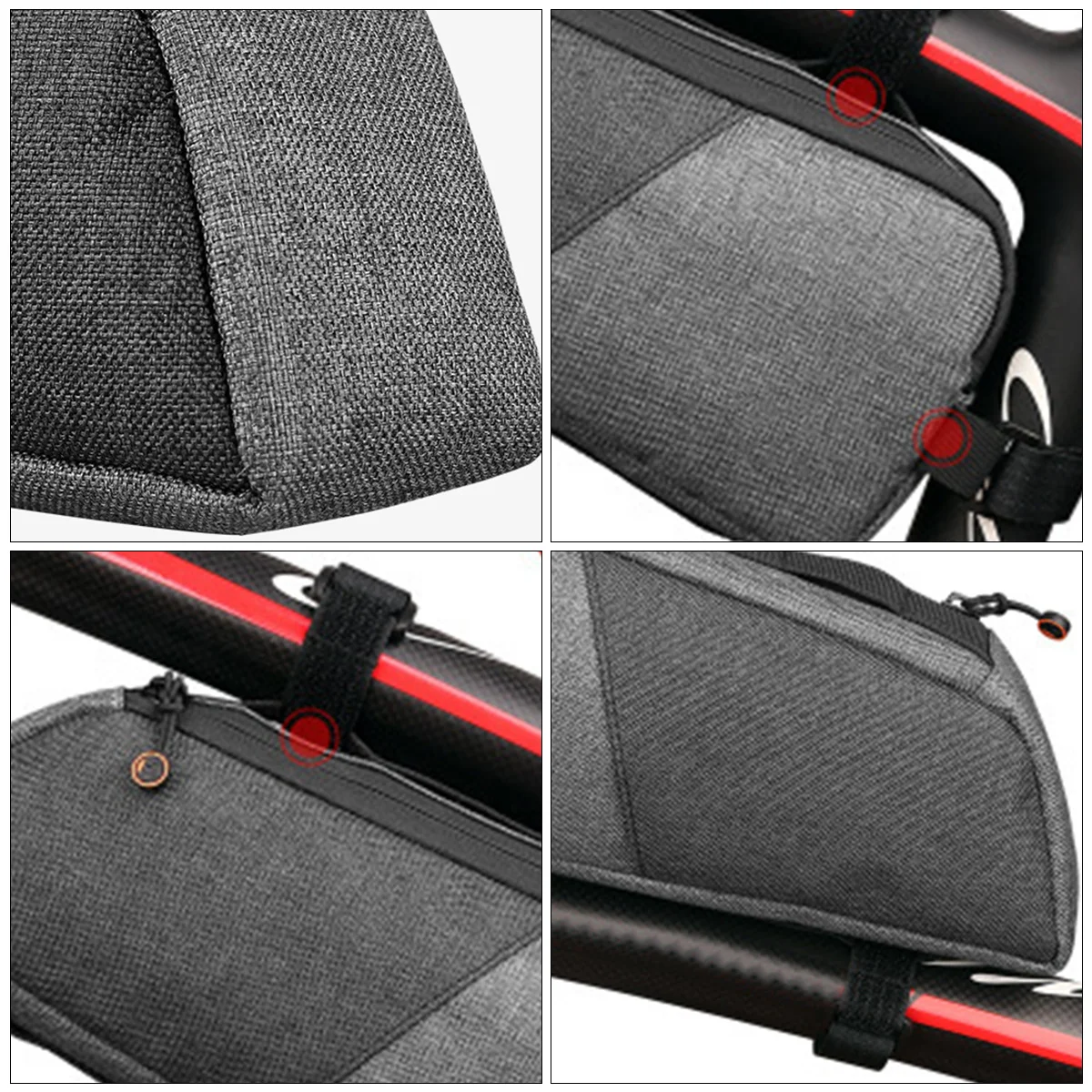 

1pc Phone Waterproof Premium Nylon Front Triangle Storage Frame Pouch For Long Rides Compatible With Most Bikes Bike Front Bag