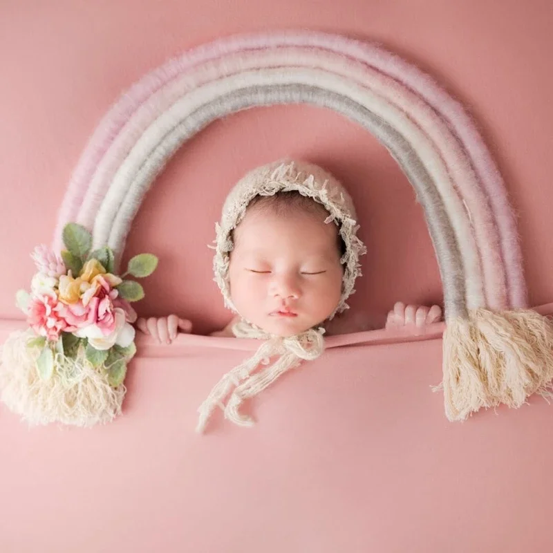 Accesorios creativos para fotografía de bebés recién nacidos, fondo de arcoíris hecho a mano, bonito accesorio de arcoíris, accesorios para sesiones de estudio, accesorios para fotos