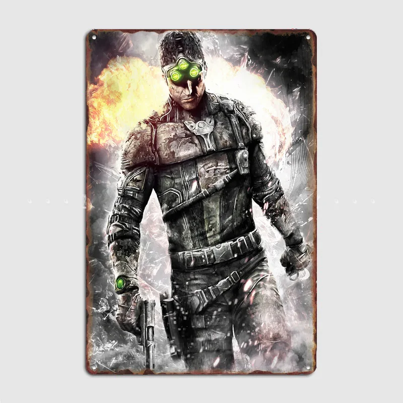 Splinter Cell blacklist Sam Fisher Poster Metal Sign Life Wall Custom Bedroom Indoor Home Wall Decor Posters Room Decoration