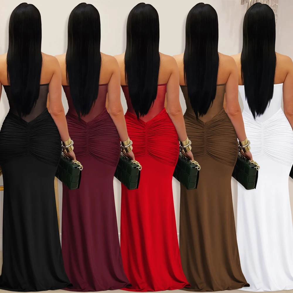 Robe longue de soirée moulante - Sexy Mesh Sheer Bodycon Dress avis et prix