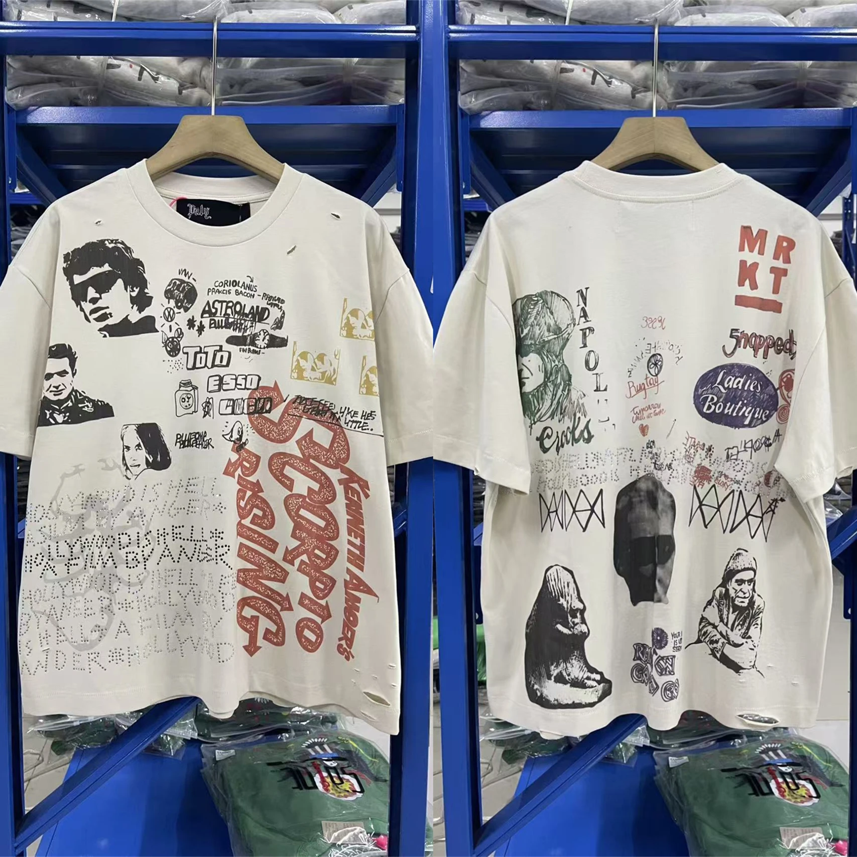 

Винтажная футболка Скорпион Rising Paly Hole с граффити, мужская и женская футболка лучшего качества, футболка