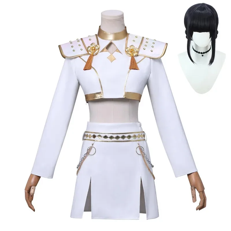 أنيمي K-Pop شيطان القاتل زوي رومي ميرا تأثيري حلي الباروكات الأبيض موحدة لعب الأدوار للحزب X؛ 2، F؛ 5.N؛ #4