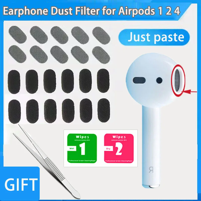 Earpiece Port Dustproof Steel Mesh Waterproof Headphone Replaceable Adhesive Soft Mesh Dust Filter for Airpods 1  2 4 Earphone