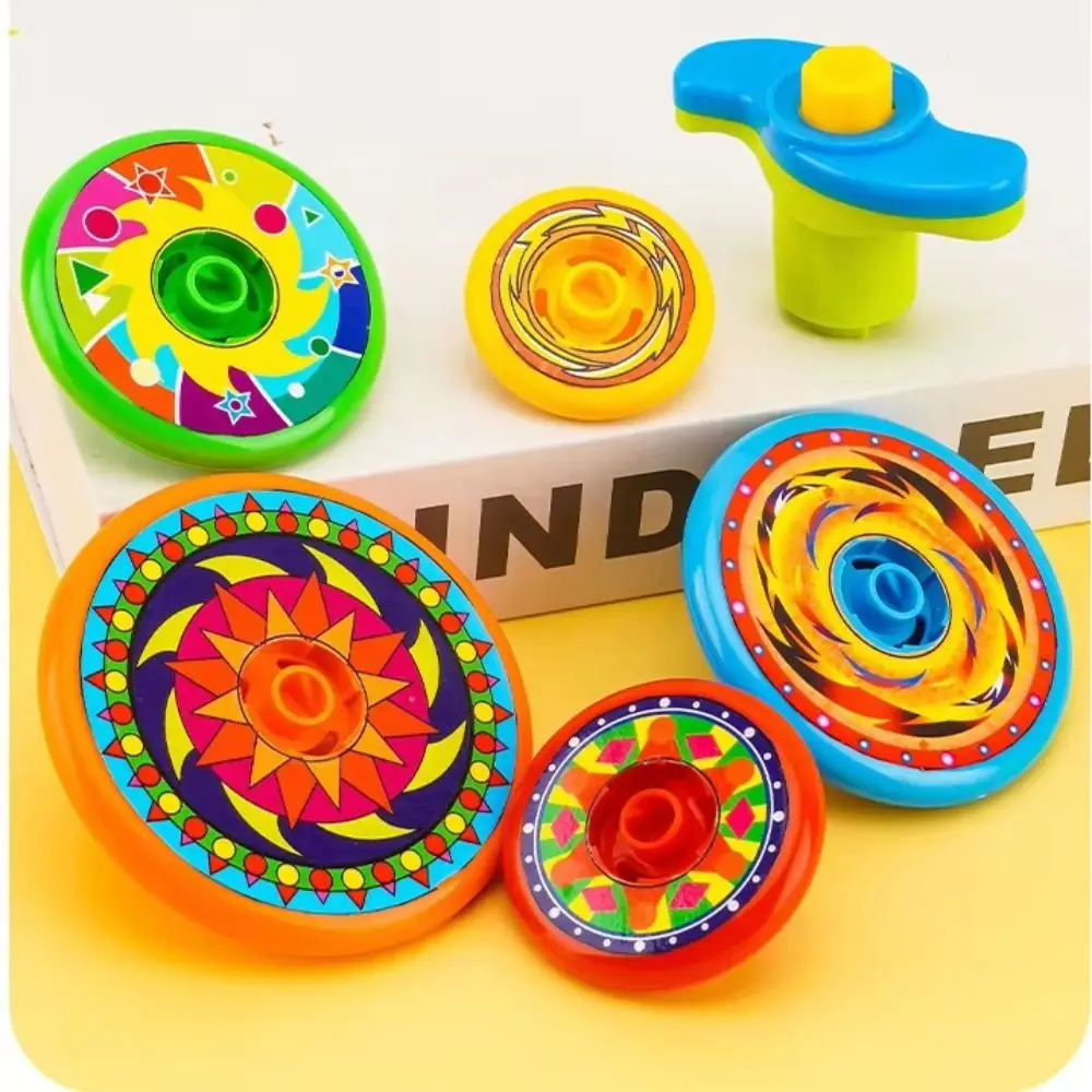 Rotating Toy Stacked Spinning Top Gyro Folding Interesting Flying Stacking Gyroscopes Colorful Manual Launcher Gyroscope Set