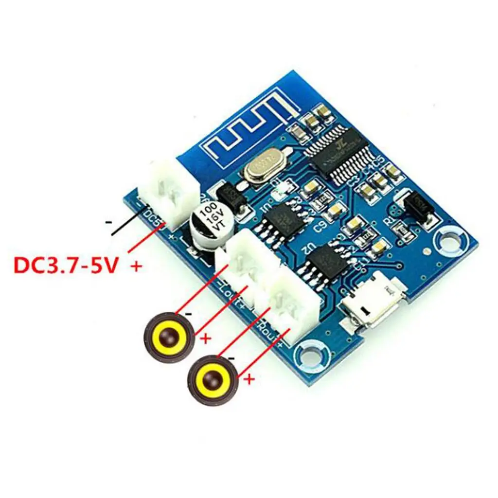 X909 Audio Digital Channel Amplifier Module Board 5W+5W DC3.7V-5V