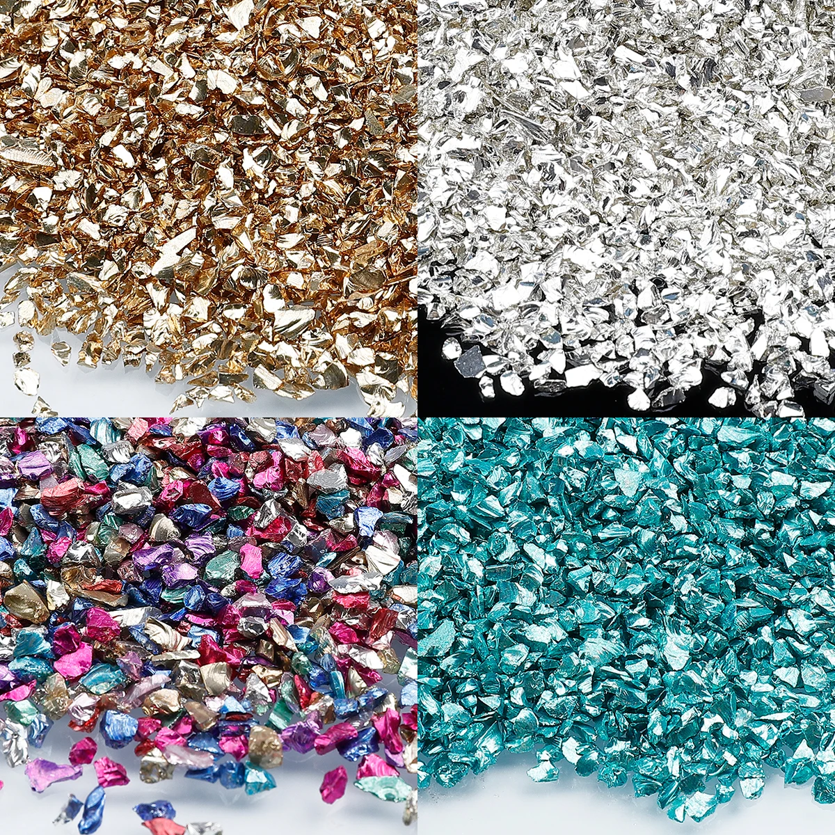 50-100 g/bolsa de piedras de vidrio triturado de Color, relleno de resina para bricolaje, Molde de resina Epoxy, cristal Irregular, decoración artística de uñas, joyería Maki