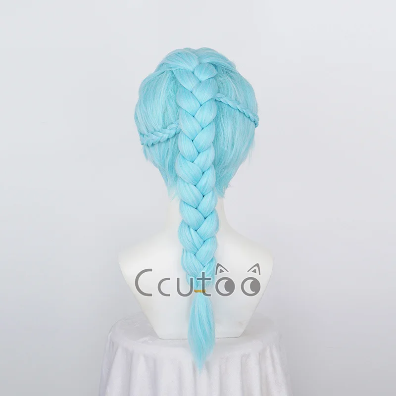 Death Parade Nona Peluca de cabello azul sintético, cabellera con estilo de ala, fibra resistente al calor, Cosplay