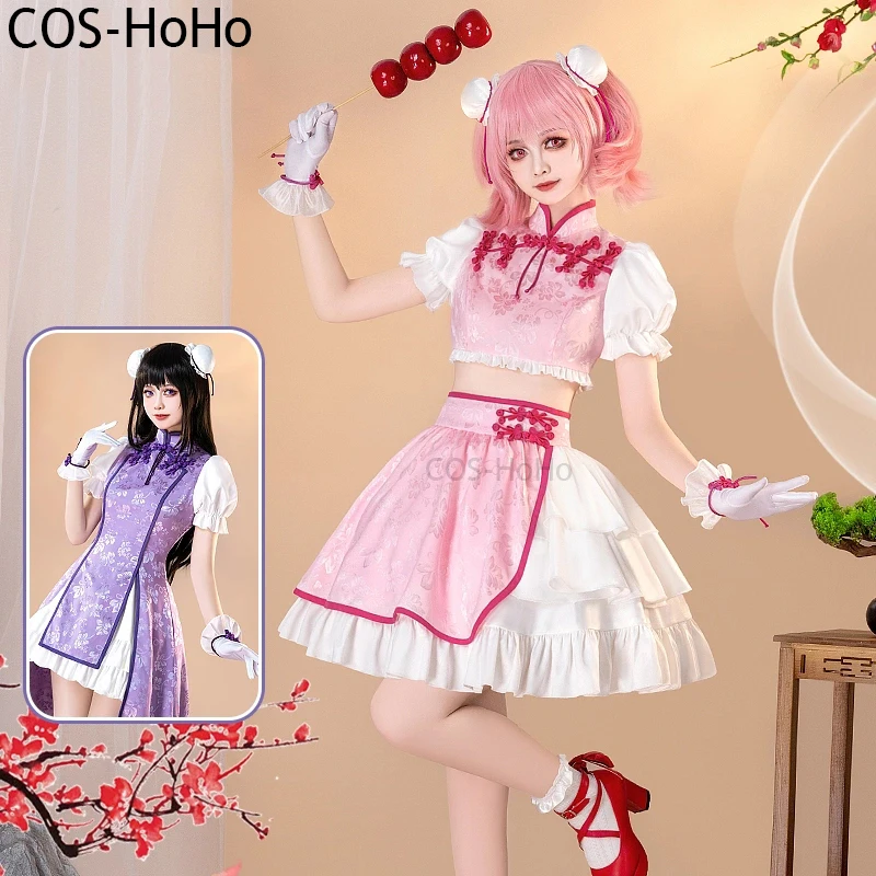 

COS-HoHo Anime Puella Magi Madoka Magica Kaname Madoka/Akemi Homura Chinese Style Cheongsam Elegant Lovely Dress Cosplay Costume