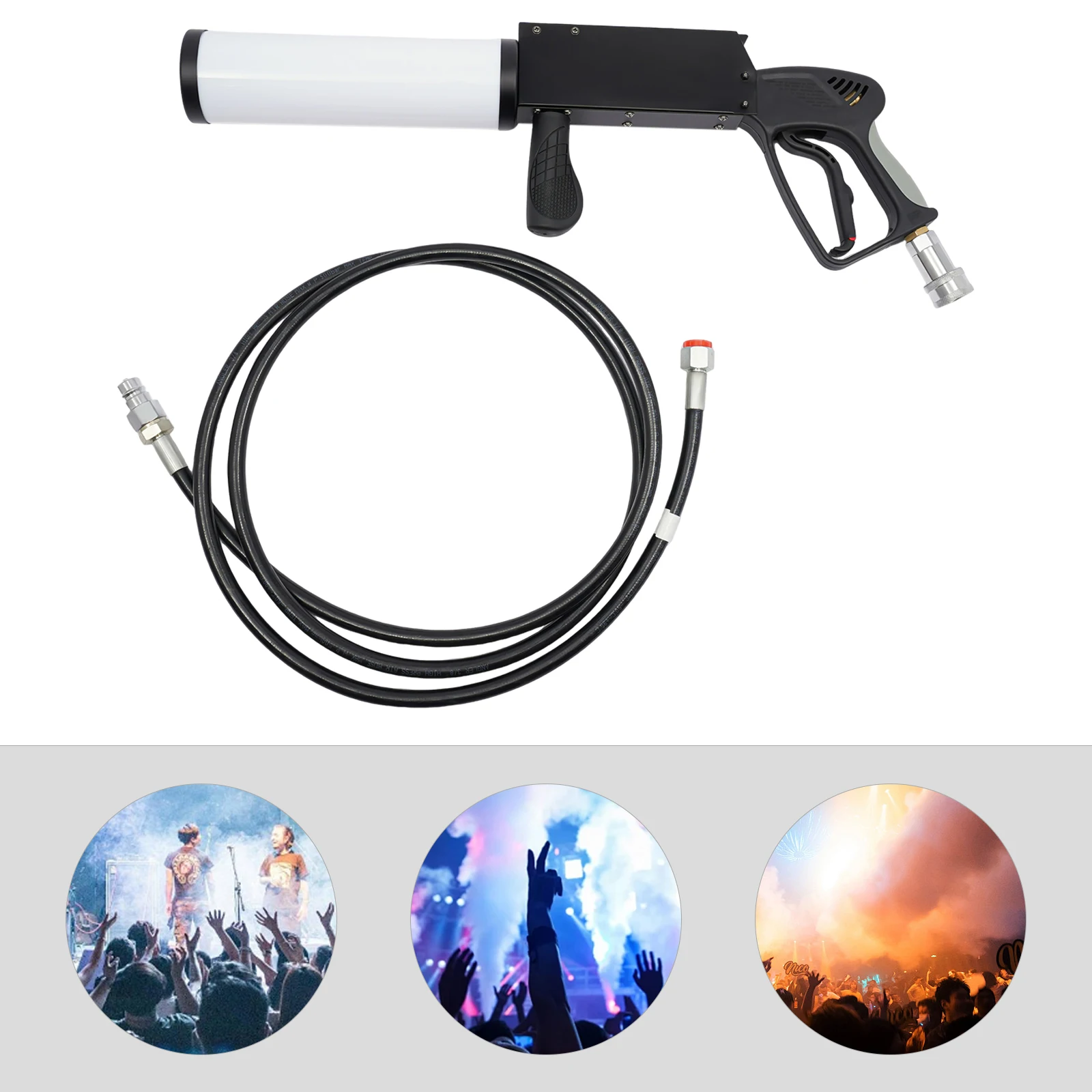 CO₂ Handheld Fog Machine with RGB LED Lights 32ft Spray Distance for Stage Party Effect Portable DJ Concert Smoke Machine 110V