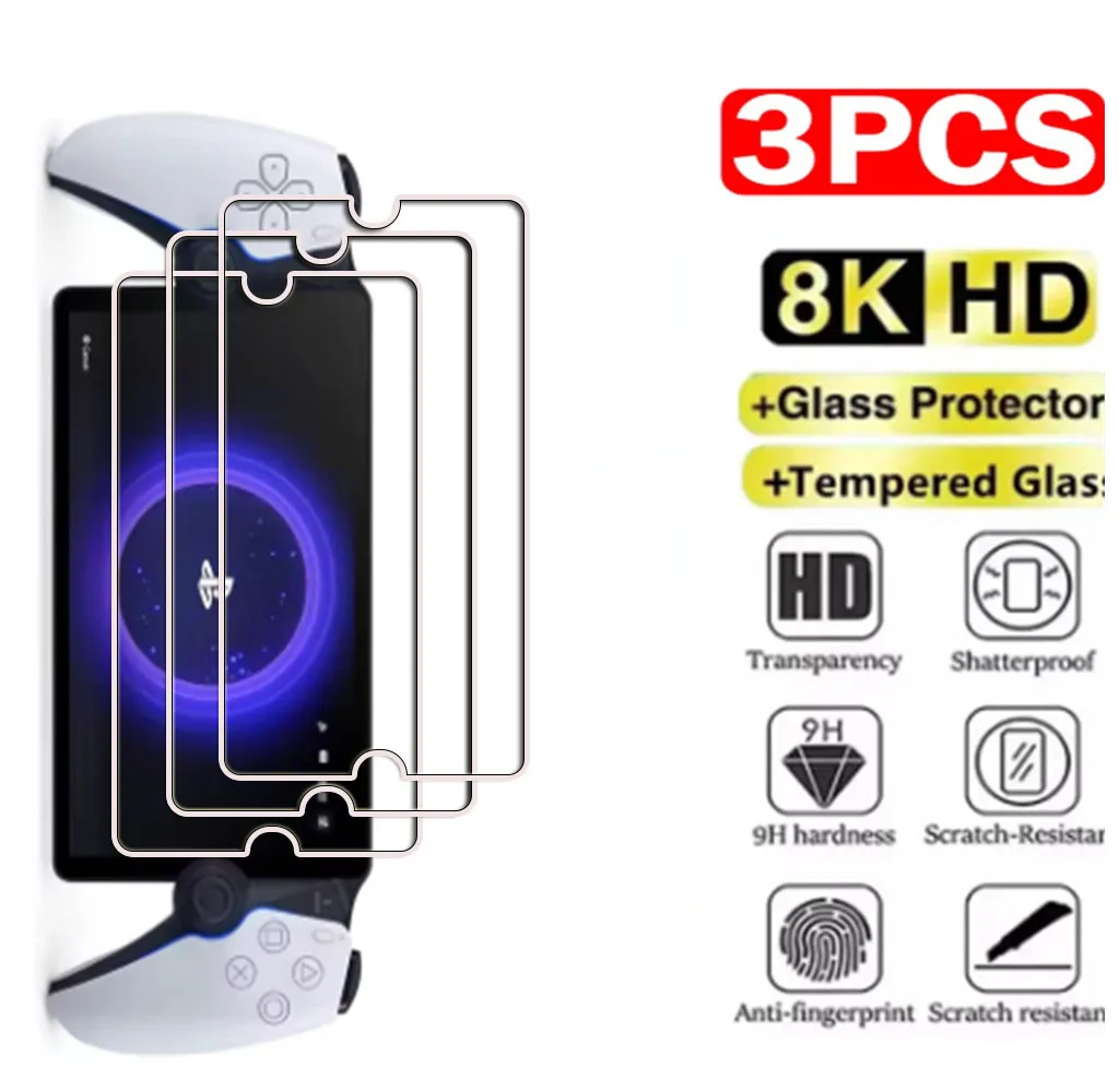 3 Stück 9H HD Panzerglas für Sony PlayStation Portal Player PS5 8 Zoll Player-Spiele auf PS 5 Displayschutzfolie