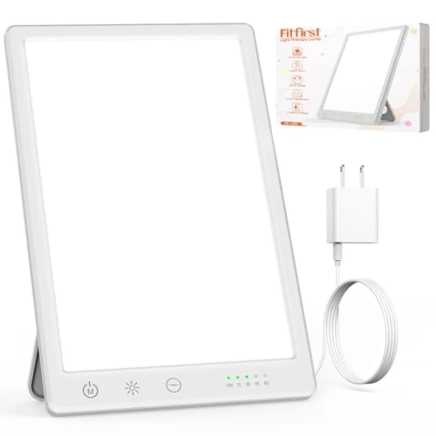 Light Lamp Portable Full Spectrum LED Light Sunlight Personal Daylight with 3 Adjustable Color＆Stepless Brightness Levels Timer