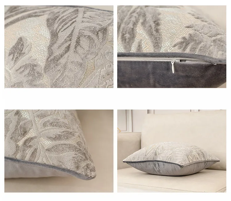 Luxury Grey Sofa Cushion Cover for Living Room Modern Throw Pillowcase for Euro Decoration Pillow Cover 30*50CM 45*45CM 50*50CM