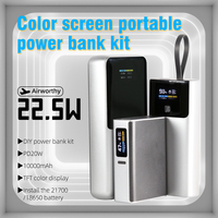 PD20W DIY Powerbank Kit TFT Color Screen No Battery 10000mah 21700/18650 Install Welding With Line 22.5W Fast Charging Case
