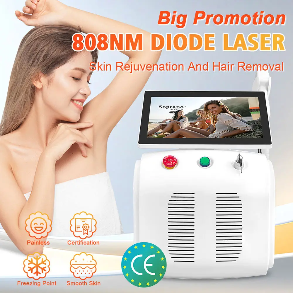 

Профессиональный диодный лазер 4000 Вт для удаления волос 3 длины волны Сопрано Лед Титан 755 нм 808 нм 1064 нм Перманентная машина