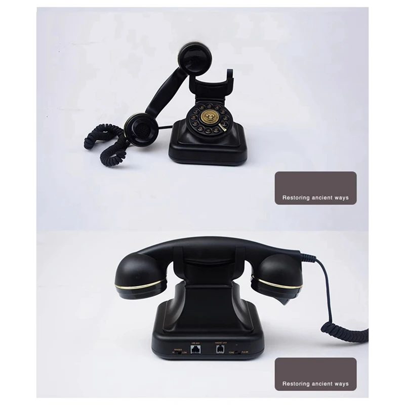 Wired Landline Fixed Wired Landline Plug-In Office Telephone Retro Household, Ancient European Style