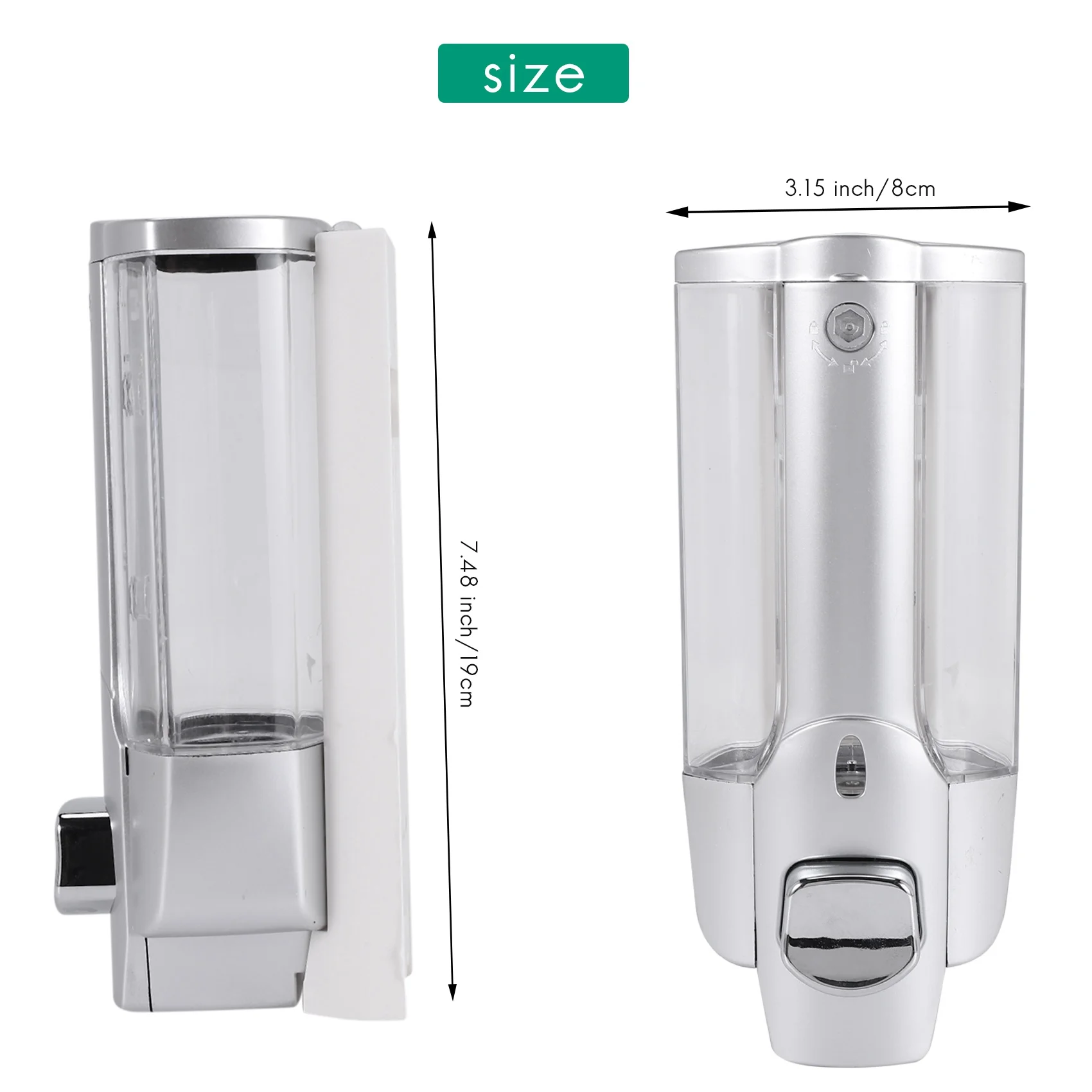 2025 Dispenser di sapone Trend, Dispenser manuale a parete, Dispenser di gel per le mani manuale 350 ml, Gel doccia, Dispenser di shampoo per cucina