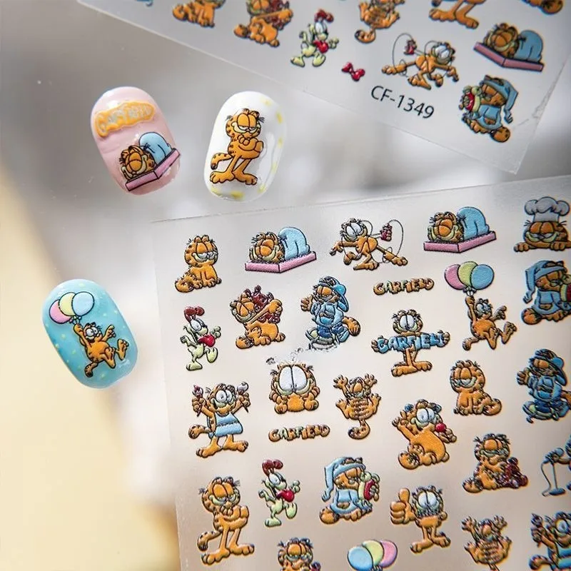 New Garfield Nail Art Stickers High Color Value Creative Personalized Ins Style Stereo DIY Nail Phone Shell Decorative Stickers view 2