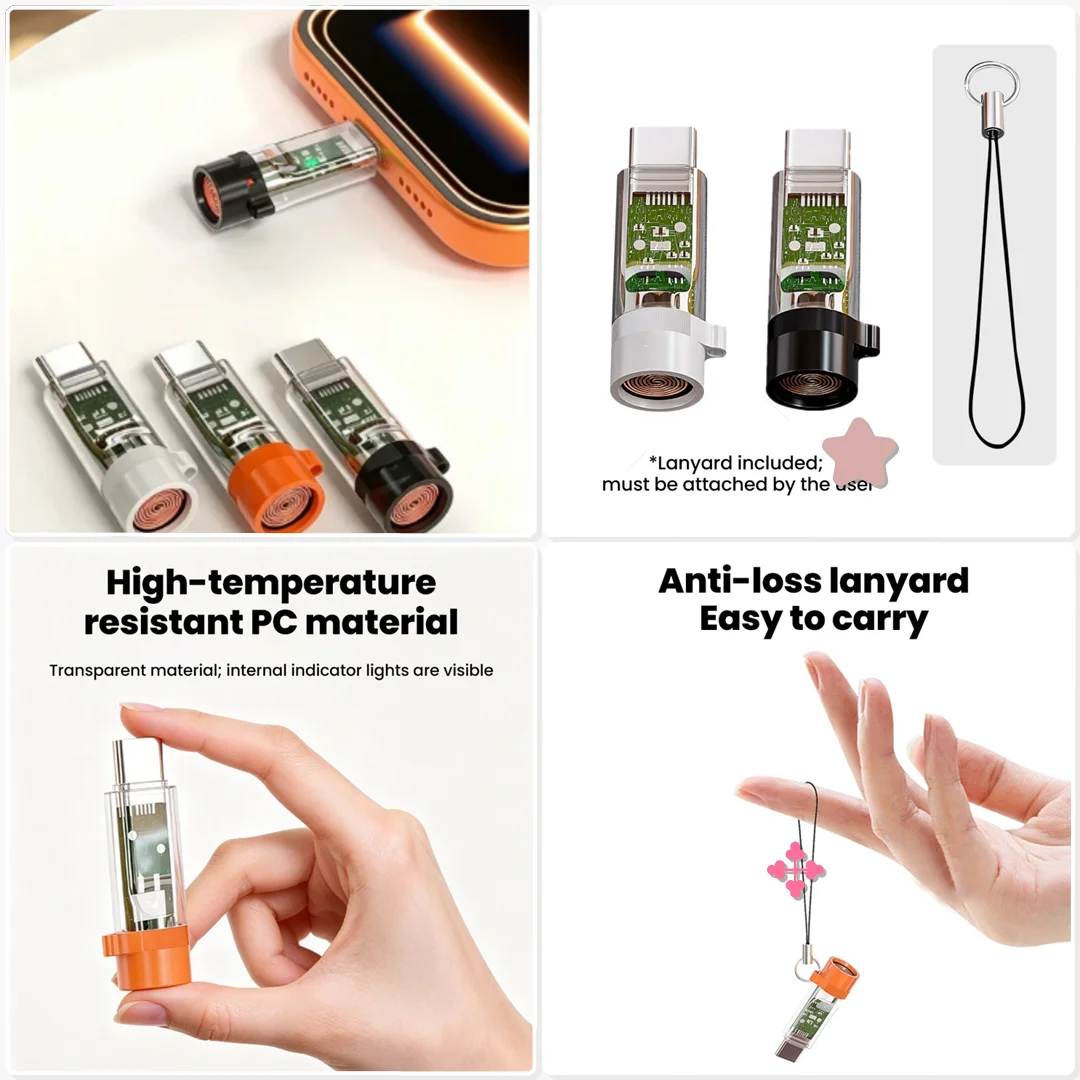 Portable Mini Type C Mobile Phone Cigarette Lighter Windproof Outdoor Safe USB C Cigarette Lighter Adapter For iPhone 17 Samsung