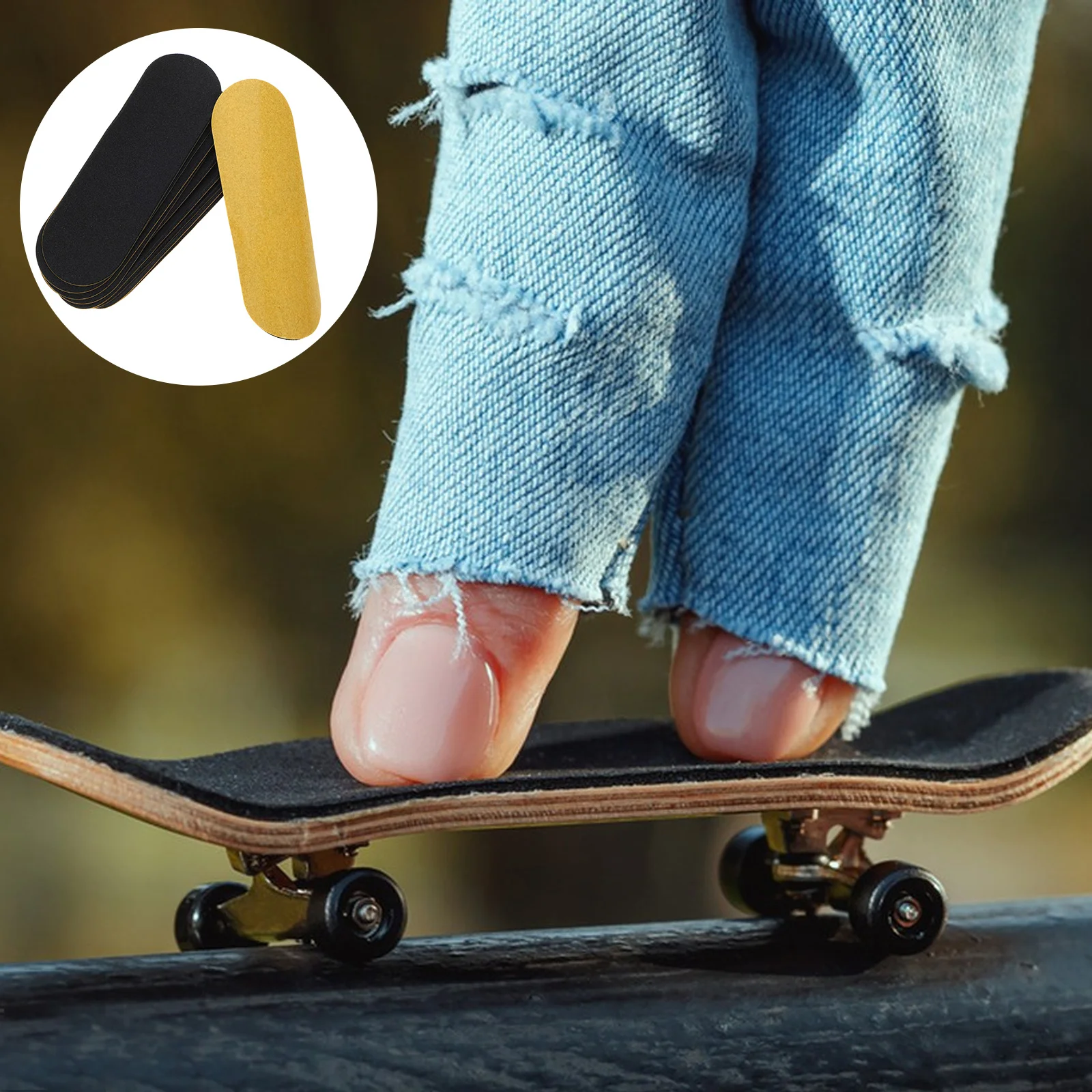 10 Pcs Finger Skateboard Stickers Grip Tapes For Fingerboards Foams Nail Nonslip Non-skid