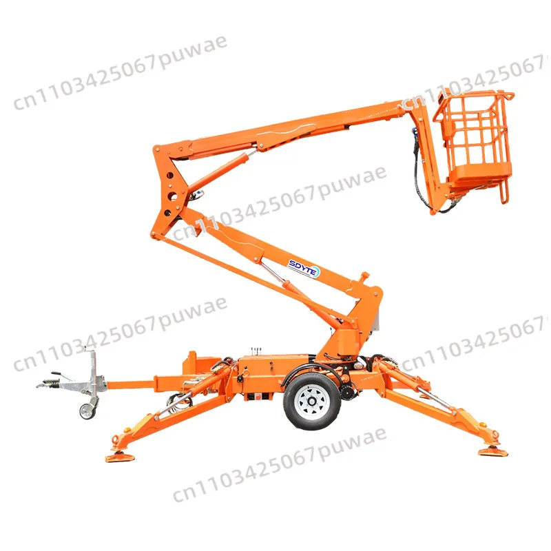 Traction Telescopic Folding Arm Lift, Aerial Work Platform Hydraulic Lift Electric, Crank Arm Lift