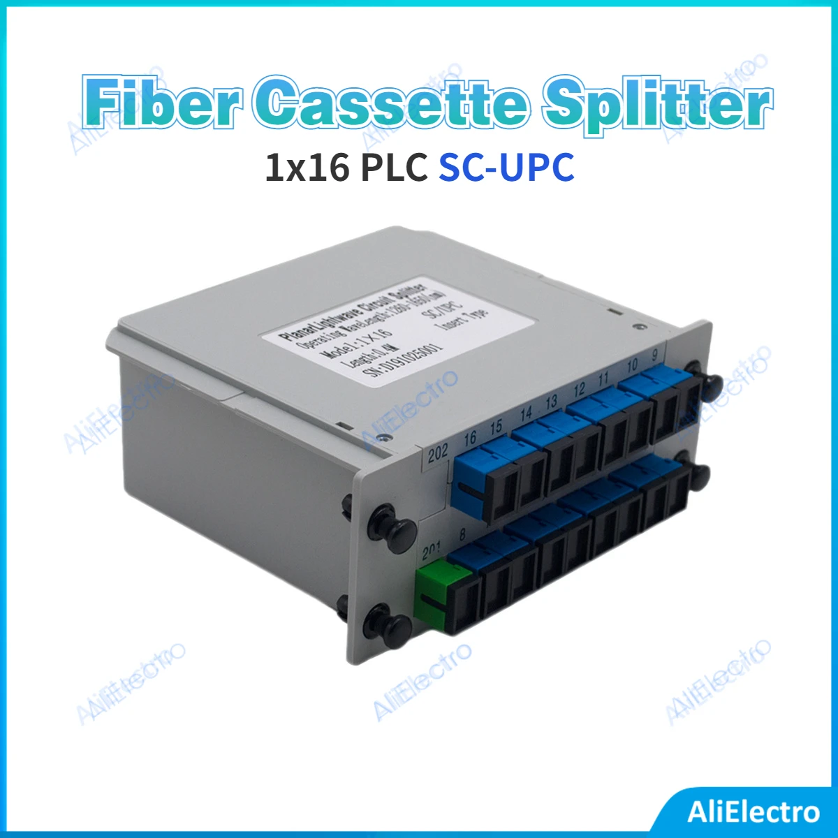 

SC UPC PLC 1X16 Splitter Box 1-5PCS FTTH Fiber Optical Planar waveguide type Lightwave Circuit Cassette Splitter 1*16 Free Ship