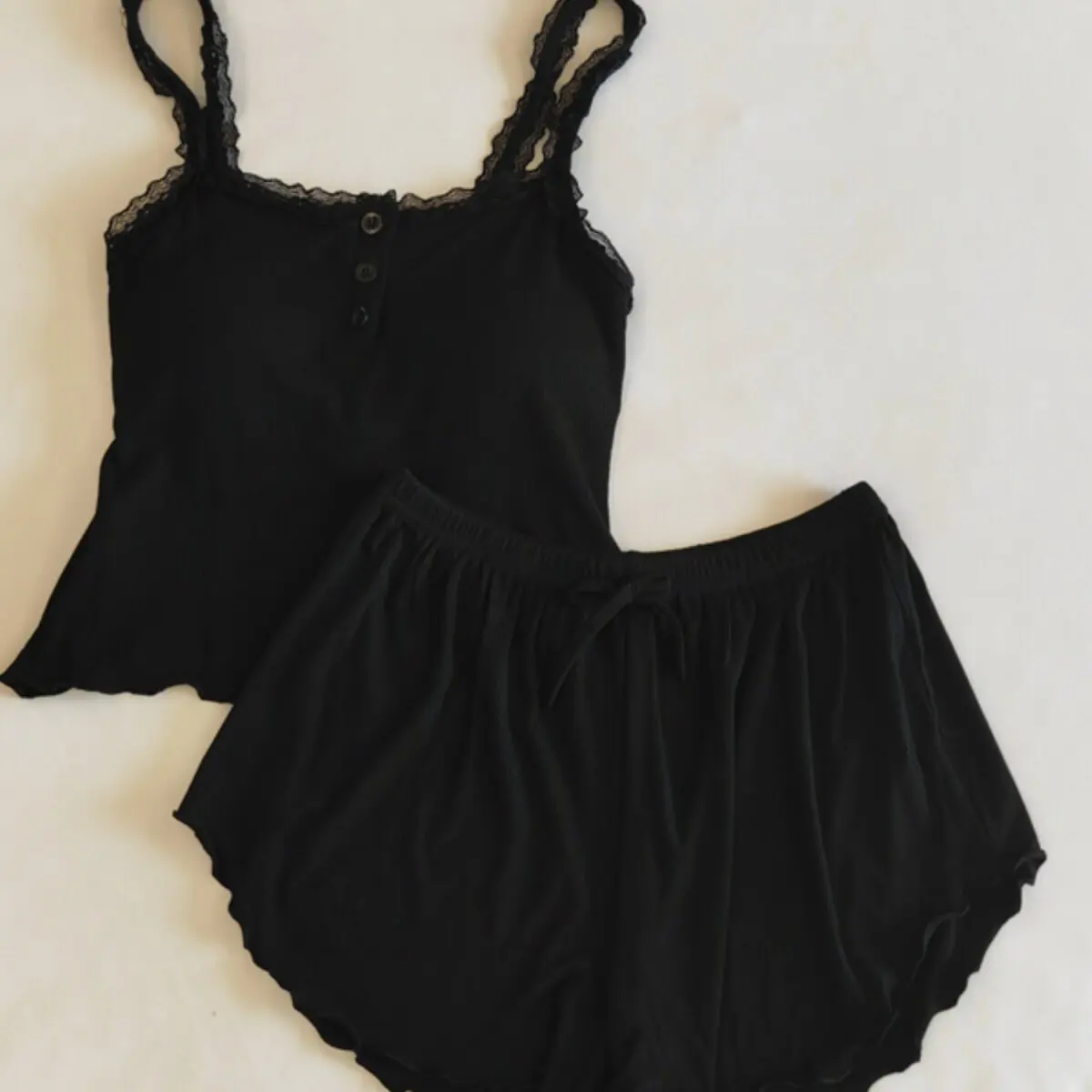 Sexy Pure Desire Modal Sleepwear Women's Summer Home Clothes Set with Chest Pad One-piece Strap Short Pants Can Be Worn Outdoors