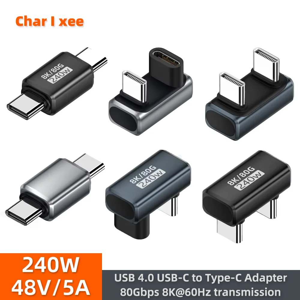 240W 80Gbps USB4 Adapter USB-C Male to Female, 8K@60Hz Video Fast Charging for Thunderbolt 5/4/3 Laptop Mac iPhone 16 Pro Max