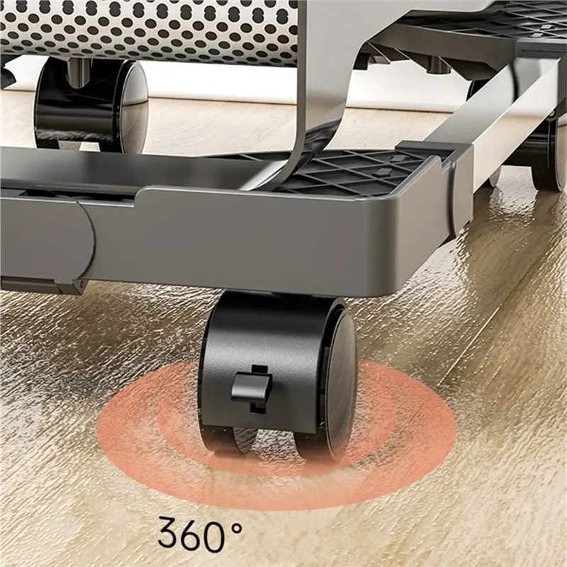 ABWR-PC Tower Stand With Rolling Caster Wheels, Adjustable Mobile CPU Holder, Computer Tower Mounting Base, Floor Riser Bracket