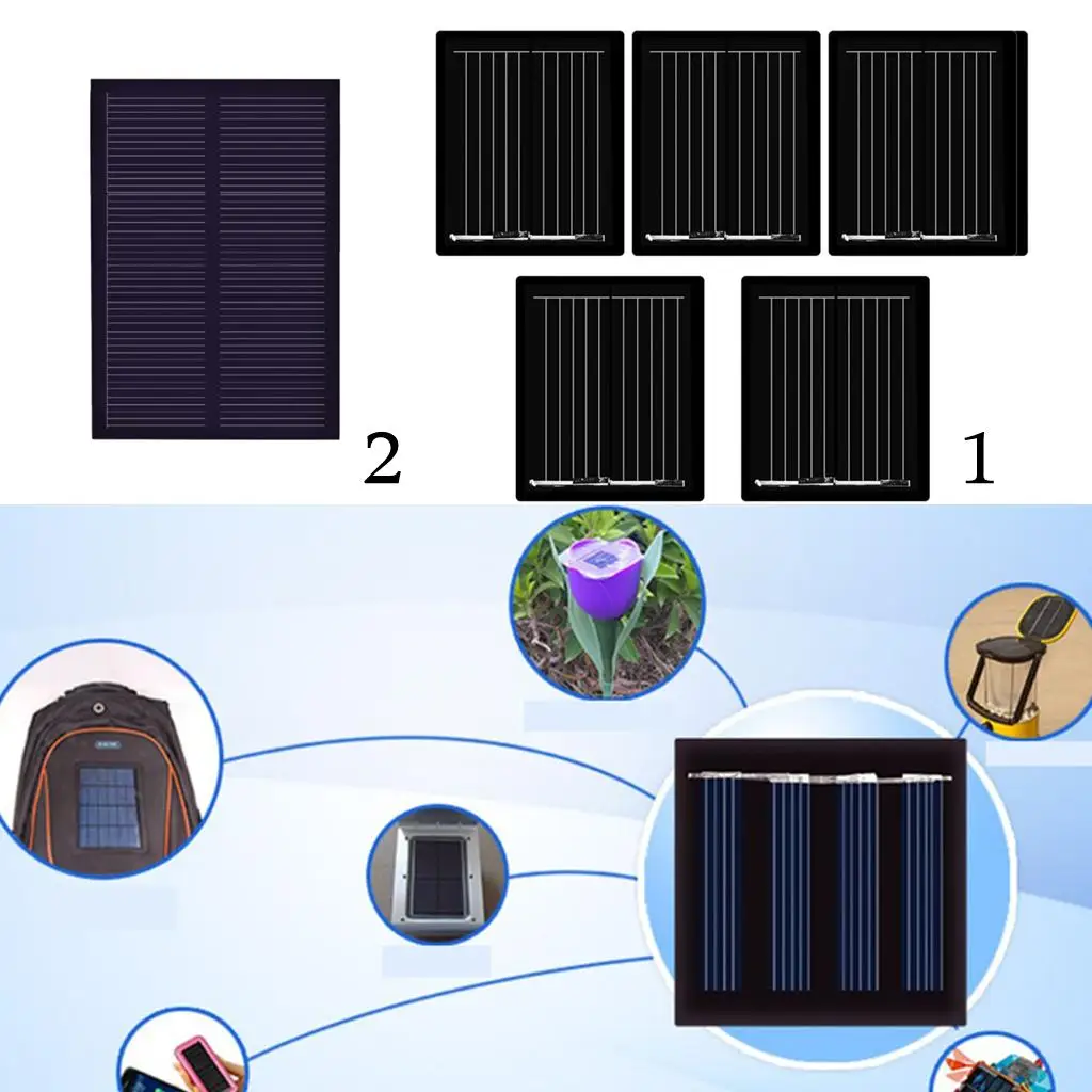 5Pcs Mini Solar Panel Polycrystalline Silicon DIY Battery Charger 30x25mm 1V