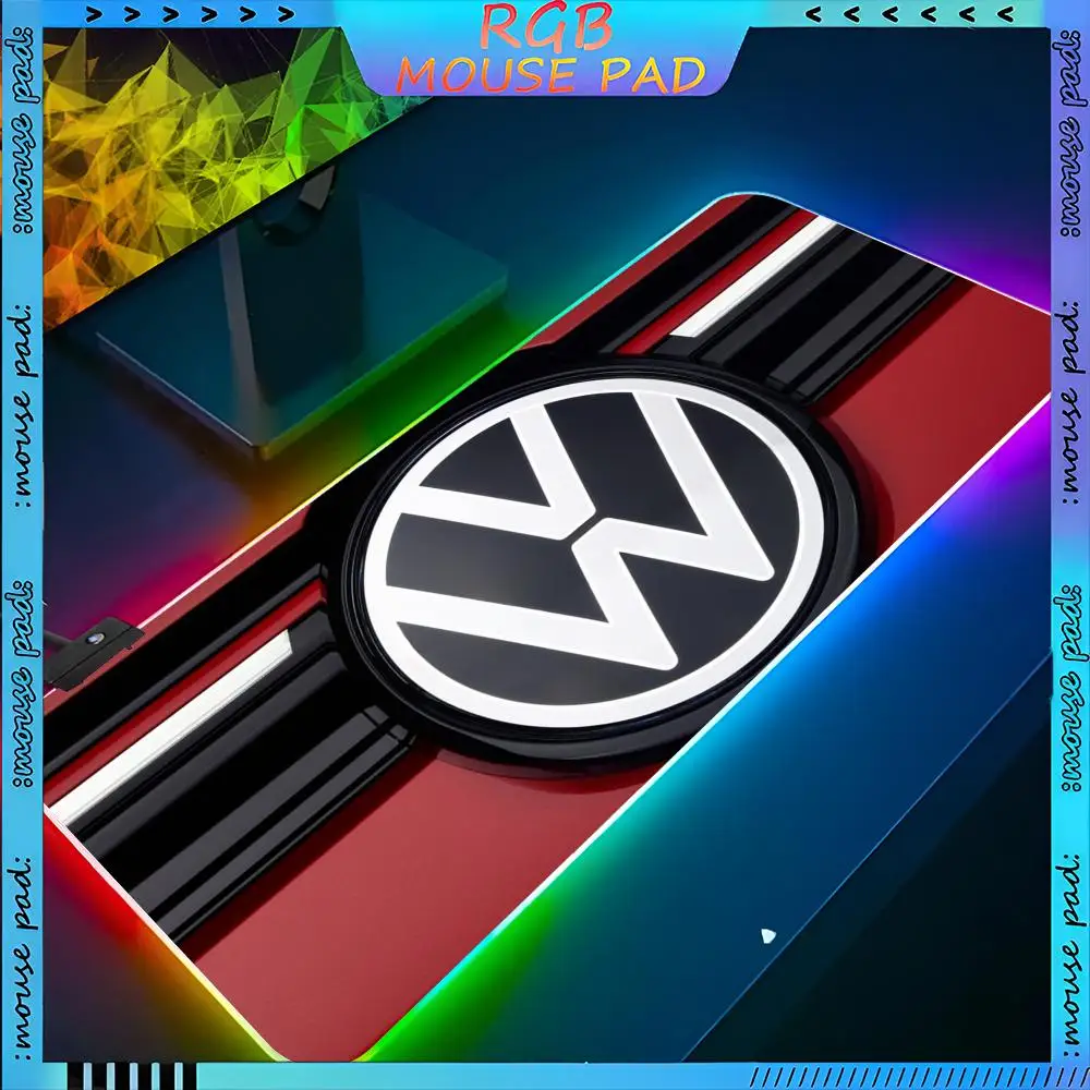 v-volkswagencar-r car   Mouse Pad RGB Keyboard Cover Desk-mat Colorful Surface Waterproof Multi-size World Computer GamerMause p