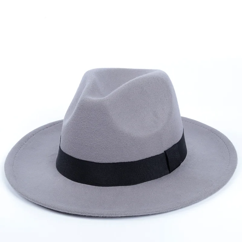 Brand Winter and Autumn Faux Wool Women\'s Men\'s Women\'s Fedora Top Jazz Hat European and American Round Hat Bowler Hat Casual