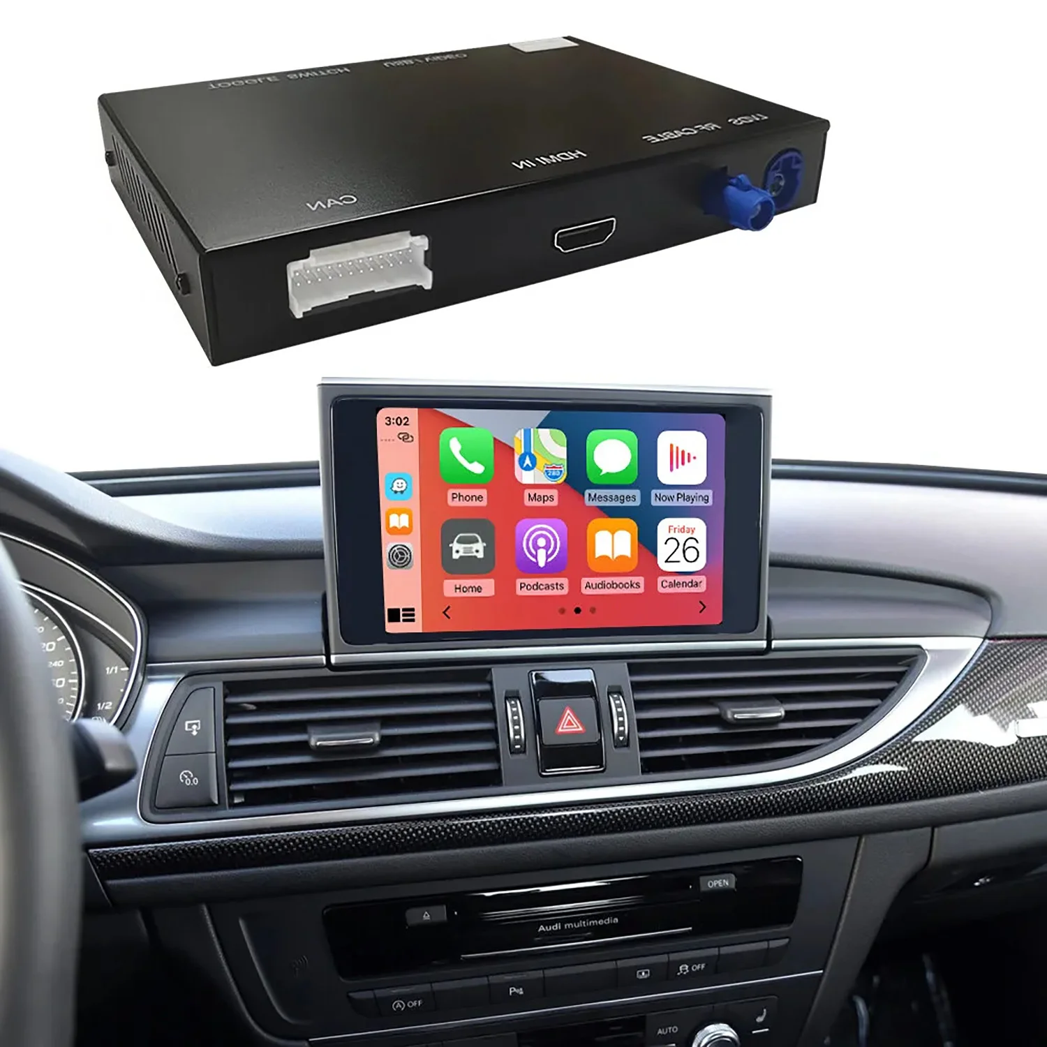 For Audi A6 S6 2012-2018 MMI 3G System Wireless CarPlay Android Auto Module 360 Camera Support USB Mirrorlink Retrofit Kit
