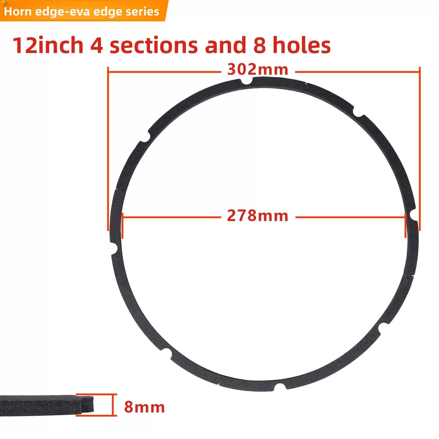 MW Audio 2PCS luidspreker EVA-schuimrubberen afdichtingsring 4"-18", woofer randafdichtingsring voor reparatie