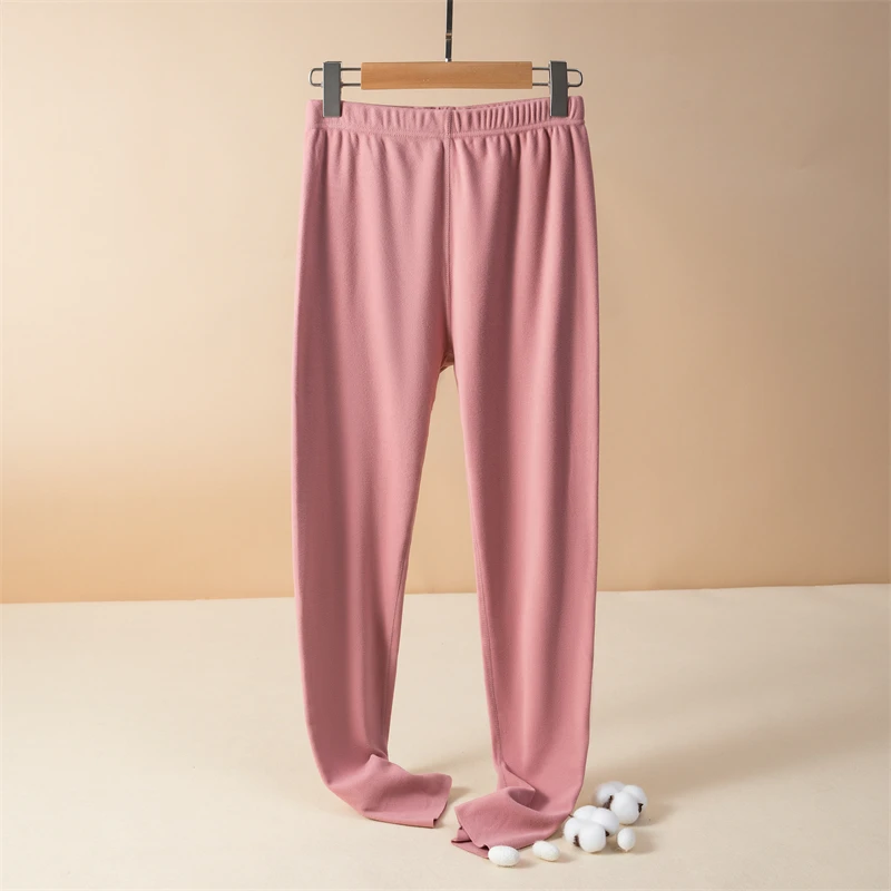 Thickened Fleece Lined High Waist Thermal Pants Women's Warm Trousers Close-Fitting Long Pants Cotton Pants for Autumn Winter