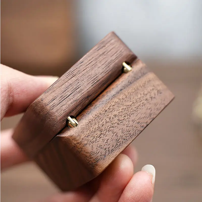 Custom Wedding Ring Box Marriage Engagement Wooden Ring Case For  Jewelry Storage Organizer Proposal Engraved Package Gift Box