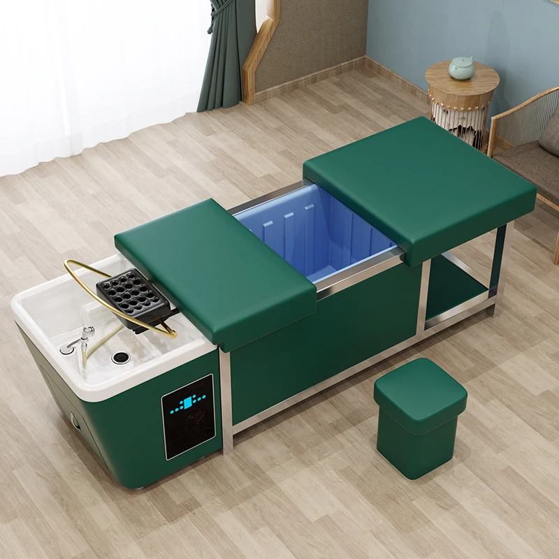 เตียงนวดพร้อมถังน้ำ 90 ลิตร เตียงสระผมสปา เตียงทำผม เฟอร์นิเจอร์ร้านเสริมสวย ท่อส่งน้ำแบบไม่ใช้ท่อ เตียงนวดสปาเสริมสวย