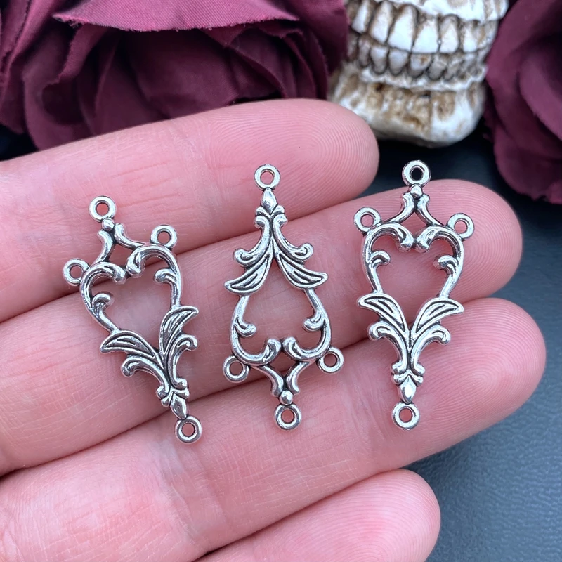 10 sztuk 34*16mm antyczne srebro kolczyki złącza Charms wisiorek projektant Charms Fit tworzenia biżuterii DIY komponenty do biżuterii