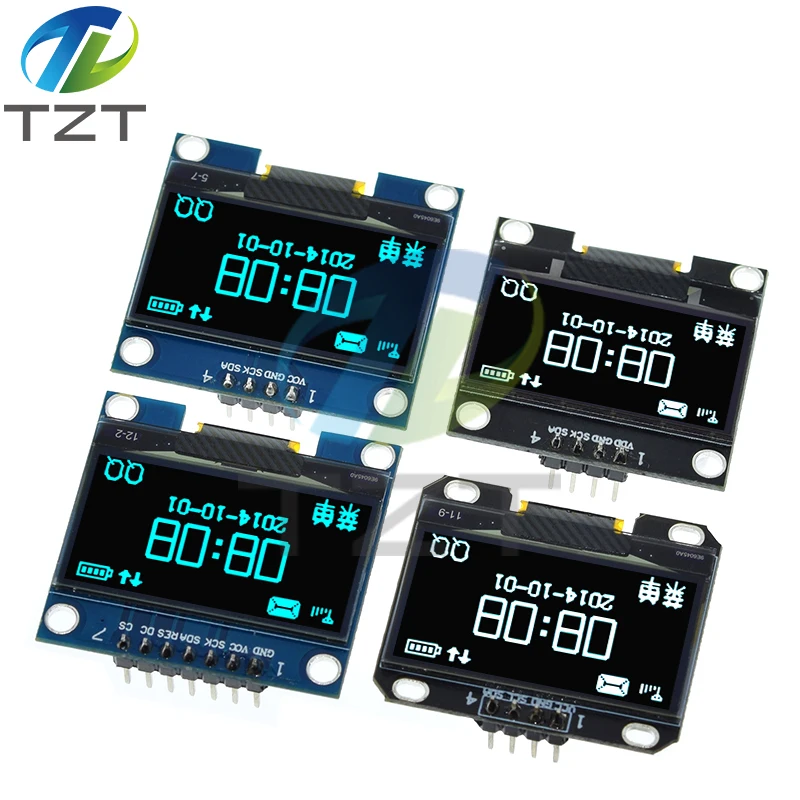 OLED LCD LED 디스플레이 모듈, SPI IIC I2C 통신, 화이트, 블루 컬러, 128x64 1.3 인치, 1.3 인치 OLED 모듈, 1.3 인치