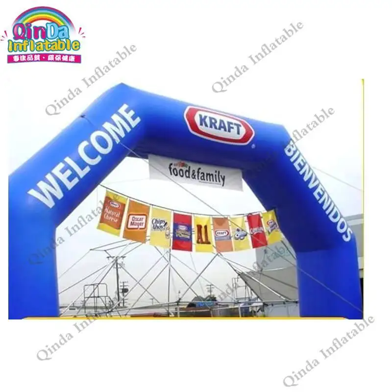 

Blue Inflatable Finish Line Arch For Events Archway PVC Logo Printing Decoration For New Year