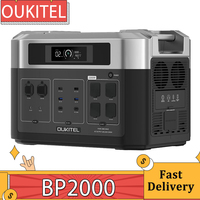 OUKITEL BP2000 Portable Power Station, 2048Wh/640000mAh LiFePO4 Battery Solar Generator, 2200W AC Output, 2000W UPS, 1800W AC