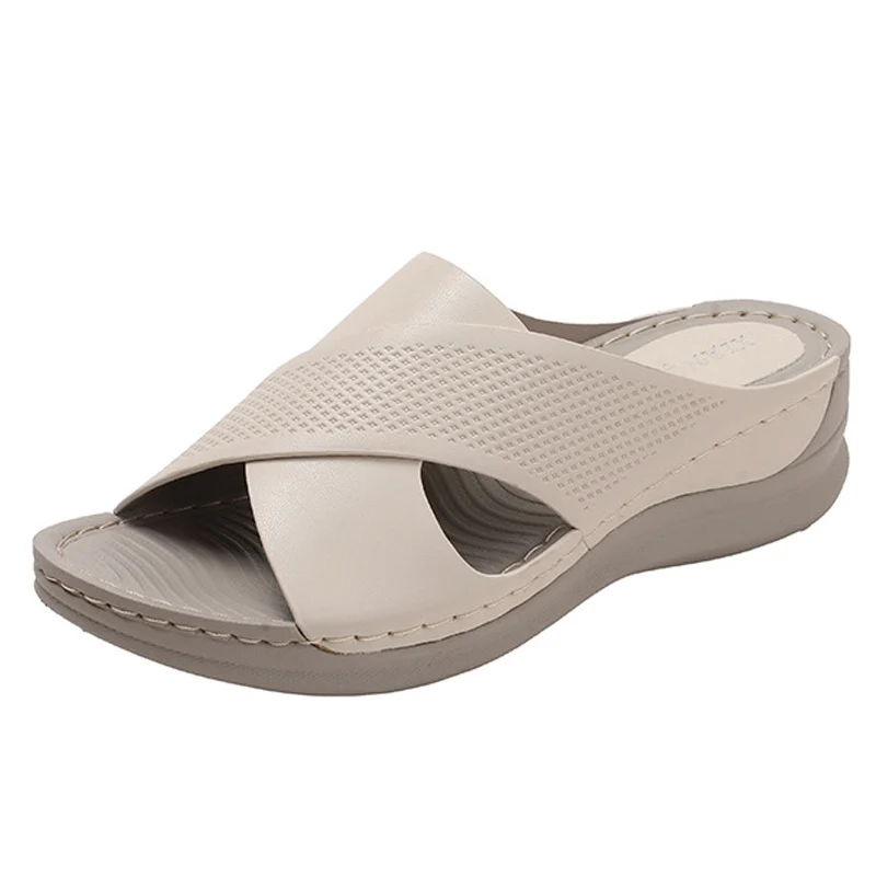 Summer New Women's Slipper Outdoor Open Toe Soft Sandal Trend Slides Beach Shoe Female Breathable Comfy Orthopedic Footwear image 3