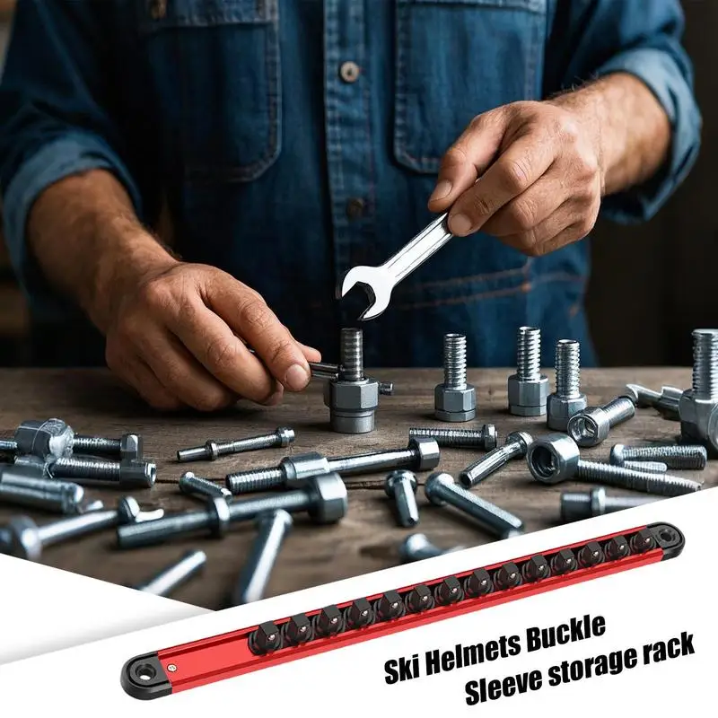 Socket Organizer Rail Socket Rack Aluminum Alloy Organizers For Toolboxes Rack For Wrench Screwdriver Mechanic Tools